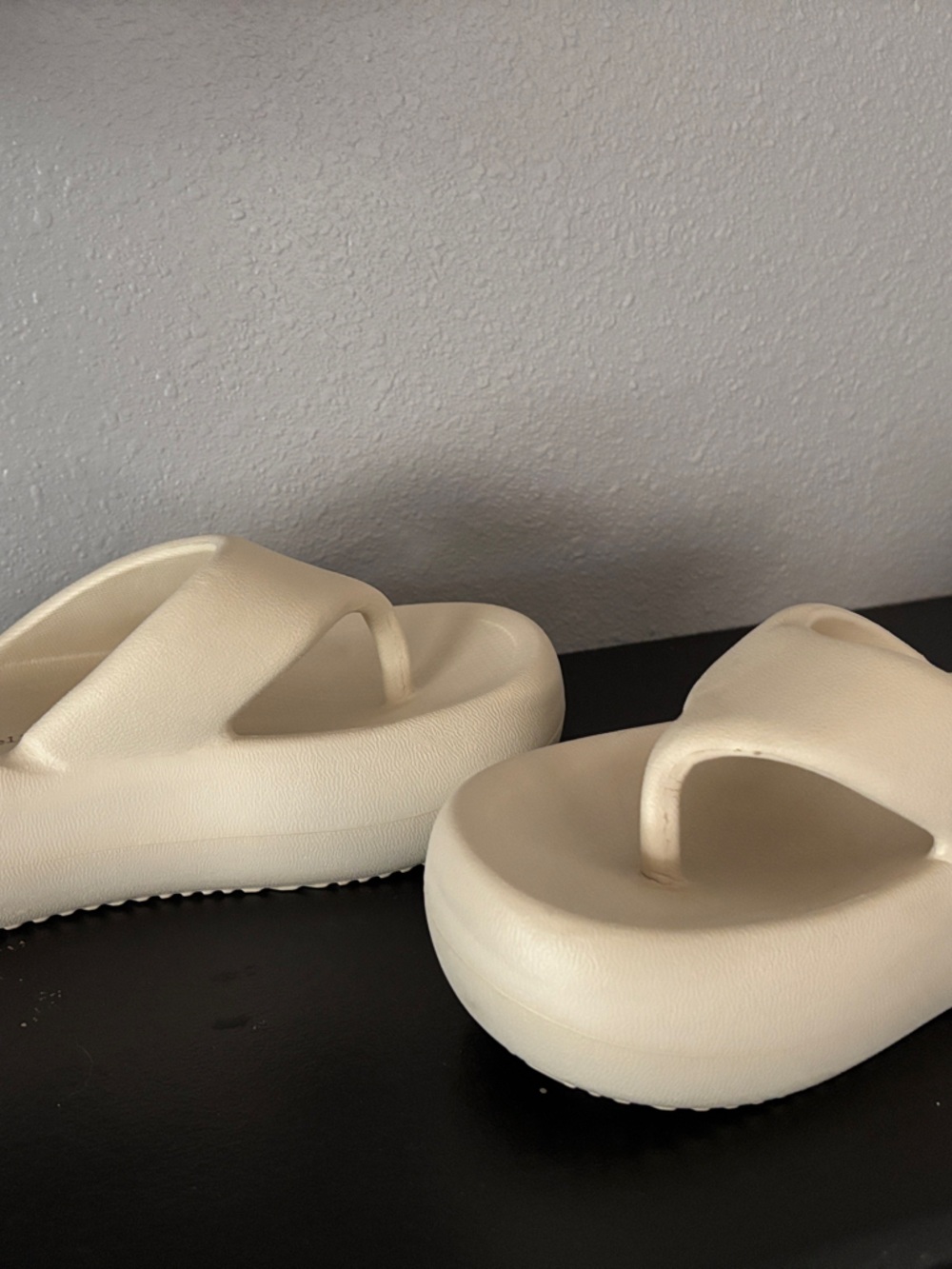 Jeffrey Campbell Cream Platform Thong Sandals - Picture 2 of 6